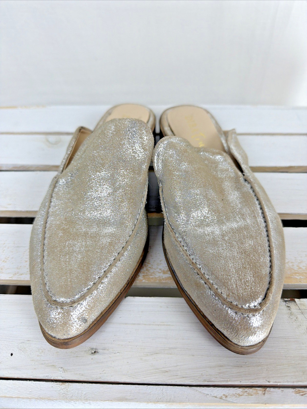 New No Box Diba True Gold Slip On Mule Loafer Shoes #1065 Womens 6